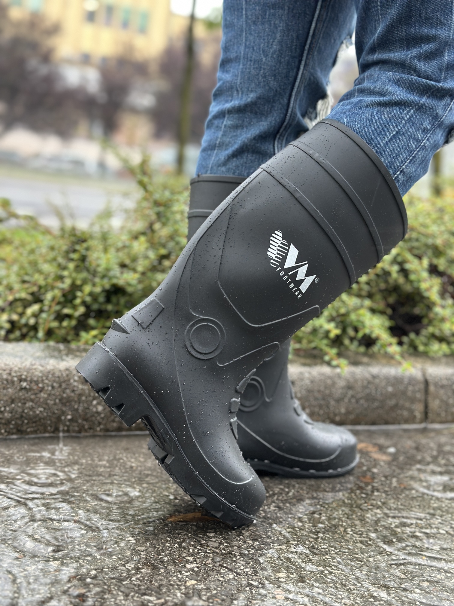 Work rubber boots after rain