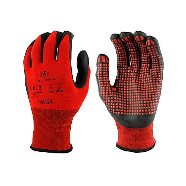 HAGA nitrile coated glove red, 1/1