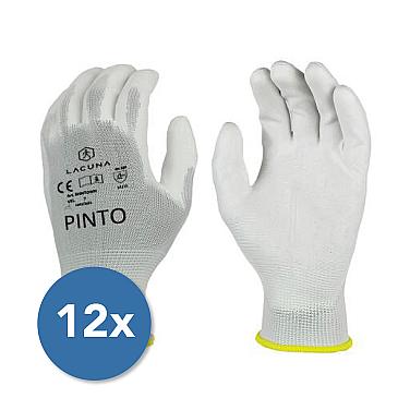 PINTO PU coated glove white, 12/1