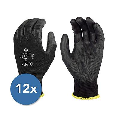 PINTO PU coated glove black, 12/1