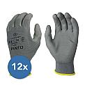 PINTO PU coated glove grey, 12/1