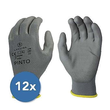 PINTO PU coated glove grey, 12/1