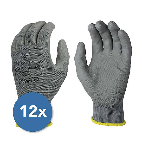 PINTO PU coated glove grey, 12/1
