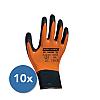 Nitrile coated glove, orange, 10/1
