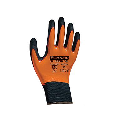 Nitrile coated glove, orange, 1/1
