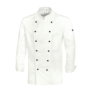 BP® stretch chef's jacket with breast pocket provided separately, white